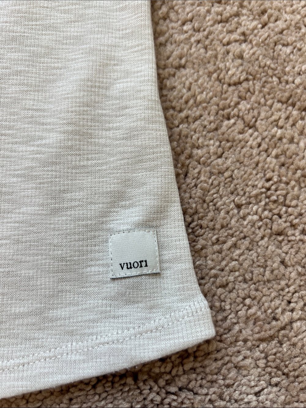 Vuori Cream Ribbed Performance Racerback Tank - Picture 2 of 3